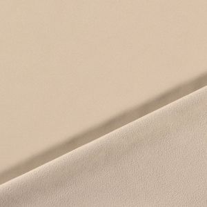 Softshell Stoff hellbeige - das Bild zeigt das flauschig warme Fleece-Futter des Stoffes