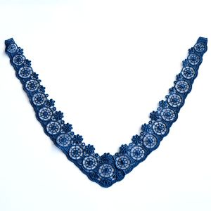 Guipure-Spitze Dekolleté petrolblau 29x22cm