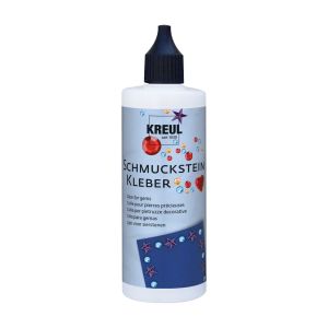 KREUL Schmucksteinkleber 125 ml Flasche. Transparenter Strasssteinkleber f&uuml;r Textilien, Papier, Holz & Plastik zum Verzieren mit Schmucksteinen.