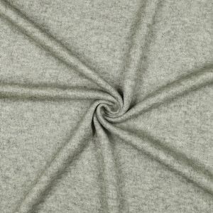Schneckenf&ouml;rmig gelegter, elastischer Strickstoff in khaki melange f&uuml;r Pullover und Strickjacken.
