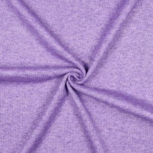 Schneckenf&ouml;rmig gelegter, elastischer Strickstoff in violett melange f&uuml;r Pullover und Strickjacken.