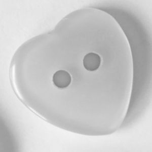 Knöpfe 'Herz', 13mm in weiss