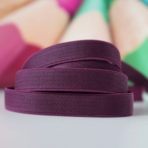 Trägerband Trägergummi in aubergine, 15mm breit für BHs, Tops, Kleider