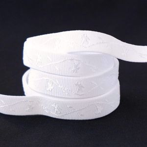 Trägergummi, elastisches Trägerband in ivory, gemustert, 18mm breit um BH, Kleider & Tops zu nähen