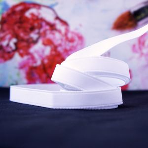 Trägergummi mit Schmuckkanten in weiss, 15mm breit zum Nähen von BHs, Tops, Kleider