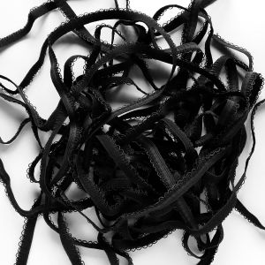 BH-Unterbrustgummi in schwarz in diversen Breiten, 5m-8mm