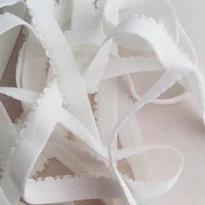 BH-Unterbrustgummi in weiss - 14mm breit, 5m