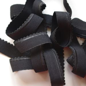 BH-Unterbrustgummi in schwarz - 12mm breit, 5m