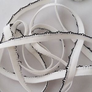 Unterbrustgummi, weiss-schwarz, 8mm breit, 5m