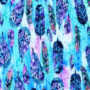 Velvet-Samt-Lycra Federn Regenbogen im Detail: Flauschige, blickdichte Struktur mit 10cm grossen Federn &ndash; ideal f&uuml;r Solo-Statements und Performance.