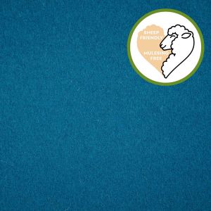 Wollwalk - Walkloden Stoff in petrolgrün (col. 7038) aus mulesingfreie Wolle mit Zertifikat für elegante Wollmäntel, Bekleidung, Taschen.