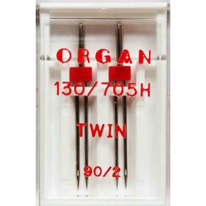 Zwillingsnadeln 90 2mm Nadelabstand Organ, 2 Stk.