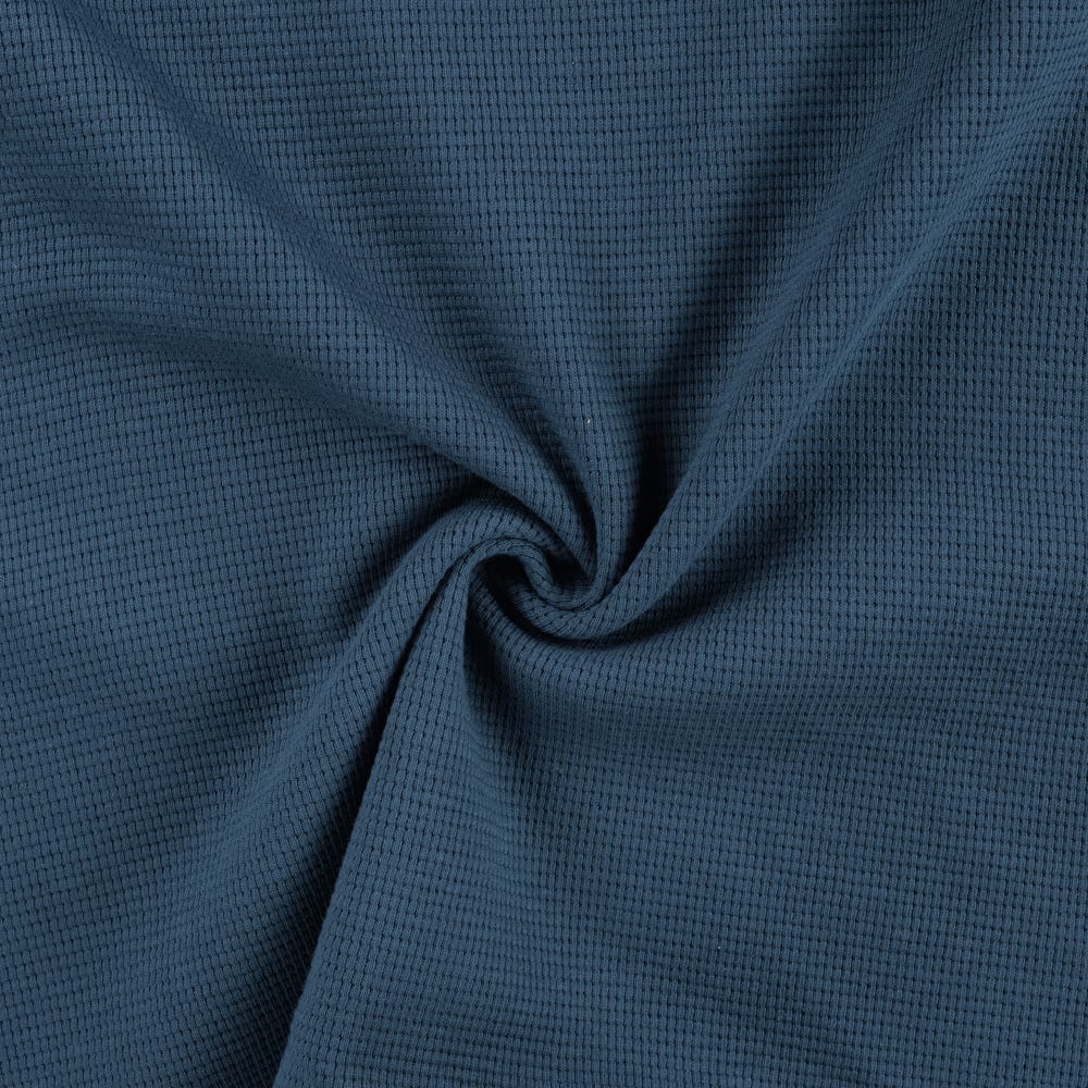 Waffeljersey Stoff jeansblau ♥ hier kaufen Spitzentraum